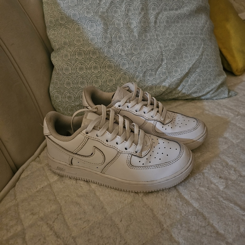 Stylish White Kids Nike Air Force 1s 13C